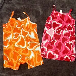 Colorful Heart Print Kids' Outfits